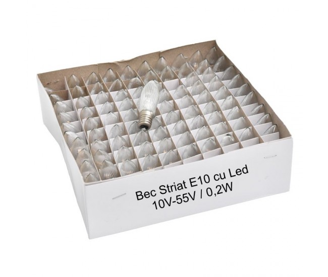 Bec Striat E10 cu Led 10V - 55V / 0,2W