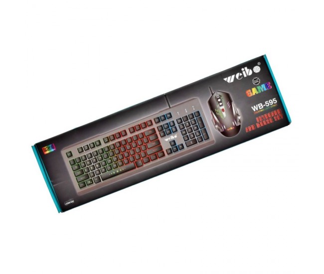 Set Gaming Tastatura si Mouse cu Leduri RGB si USB / WB-595