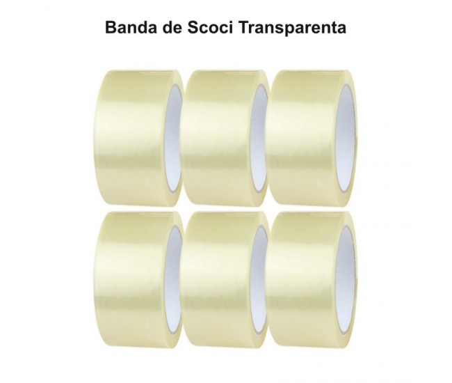 Banda Scotch ( Scoci ) Lat Transparent, 45mm / 90 Yarzi, 6Buc/Set