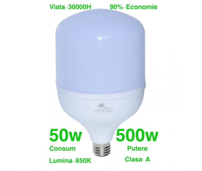 Bec Led de Putere 50W/6500K cu E27