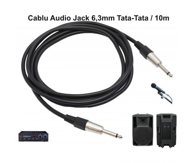 Cablu Audio Jack 6,3mm MO Tata-Tata Prof - 6mm / 10m