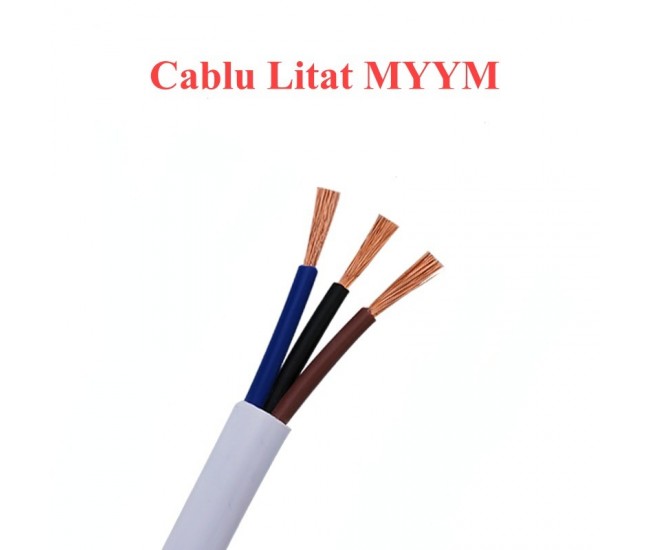 Cablu Electric Litat MYYM Alb 3x1mm/100ml