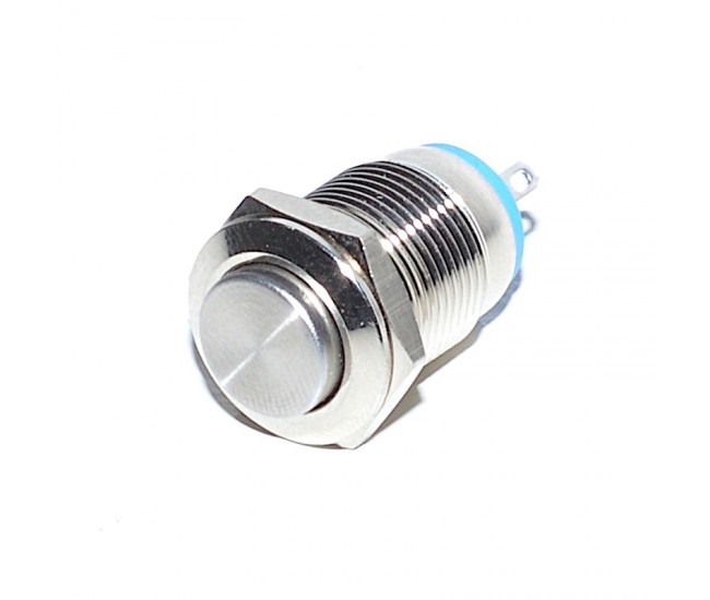 Intrerupator Push metalic 12mm 220V cu Revenire