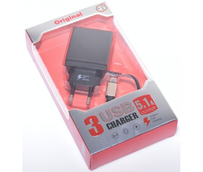 Incarcator Fast Micro Usb - 5,1A cu 3 x Usb