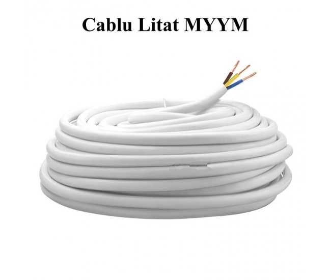 Cablu Electric Litat MYYM Alb 3x1mm/100ml