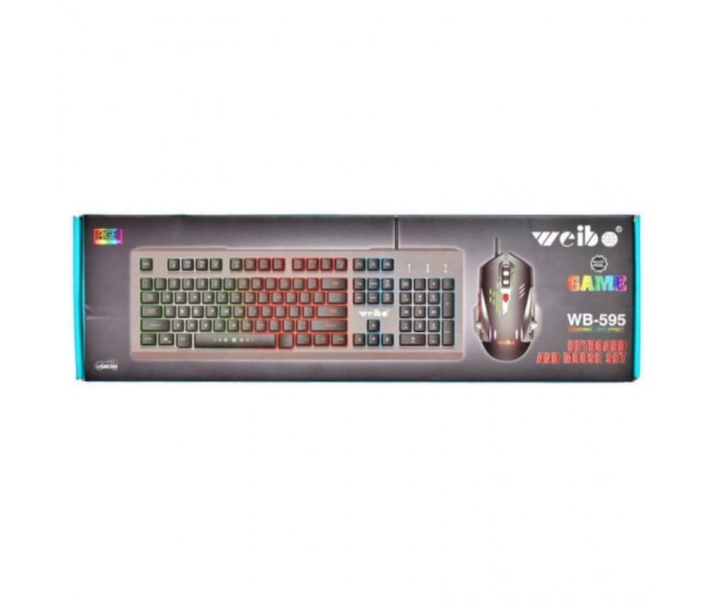 Set Gaming Tastatura si Mouse cu Leduri RGB si USB / WB-595