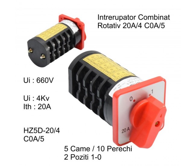 Comutator Rotativ 5 Came 1-0 / 20A - C0A/5