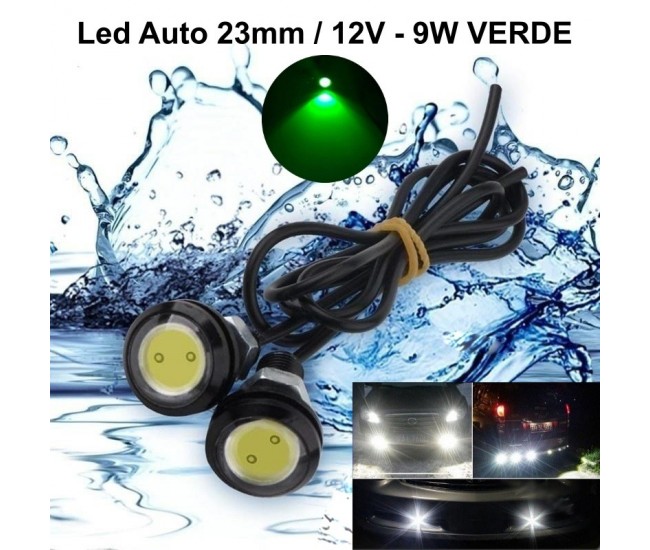 Led Auto 23mm / 12V - 9W / VERDE, 2 Buc/Set