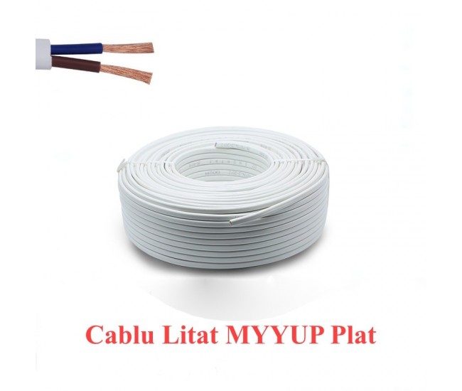 Cablu Electric Plat Alb 2x1,5mm (MYYUP) 100m/rola