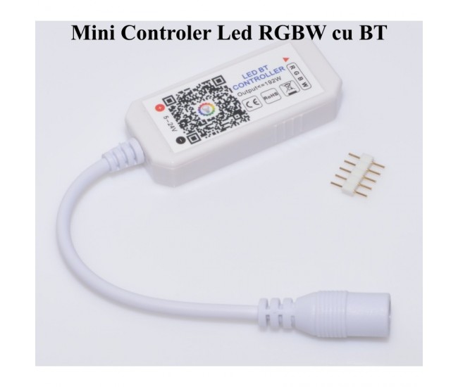 Mini Controler RGBW Led cu Bluetooth, 5-24V/4A