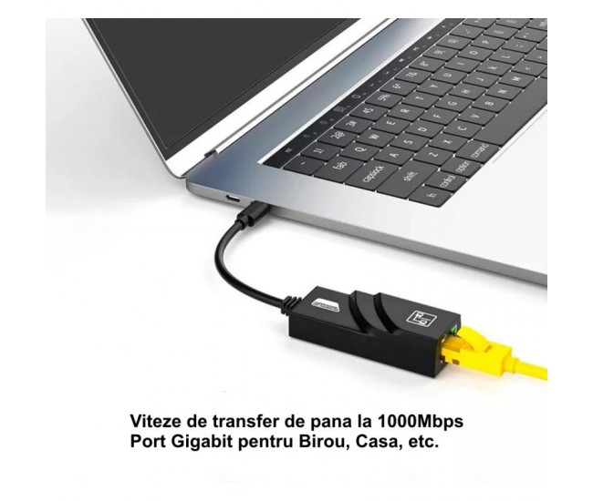 Adaptor LAN  Enternet / Gigabit UTP la USB Tip C