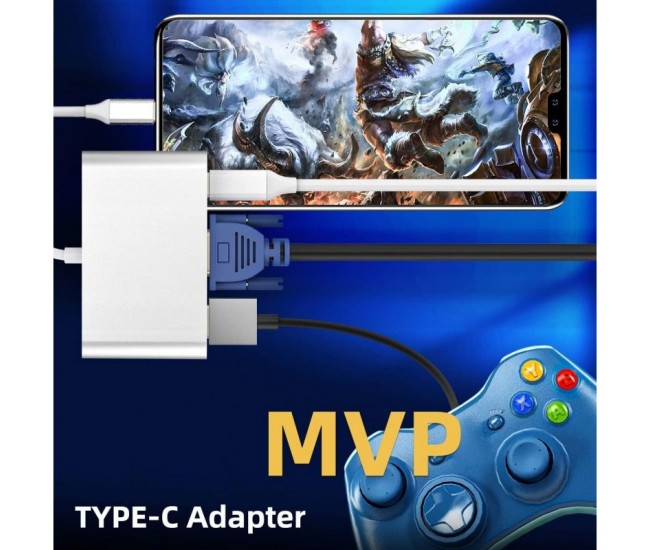 Adaptor Video Usb Tip-C la VGA-Usb 3.0- Usb Tip-C