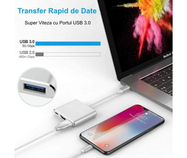 Adaptor Video Usb Tip-C la HDMI 4K - Usb 3.0 - Usb Tip-C