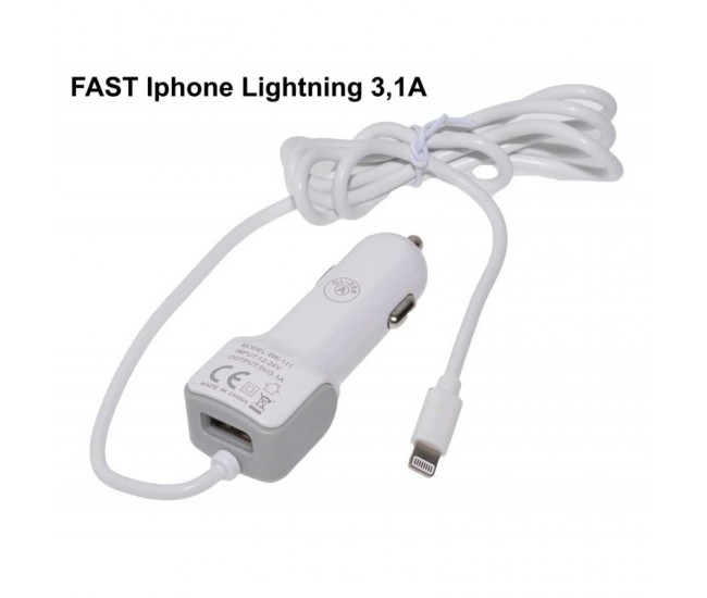 Incarcator Auto Fast 3,1A Iphone - Lightning si USB