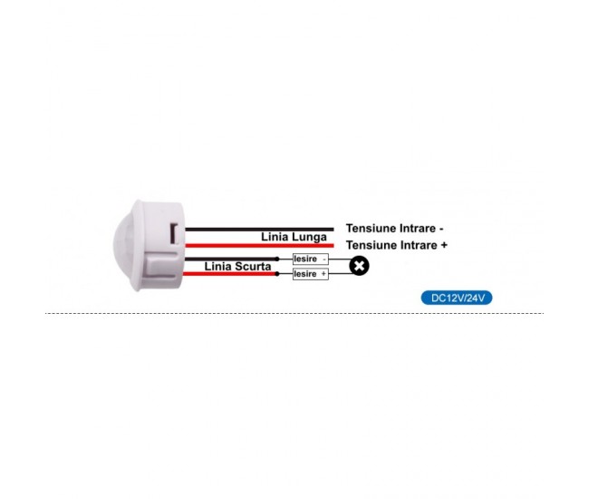 Senzor Pir 12-24V DC cu 4 Fire 25x20mm