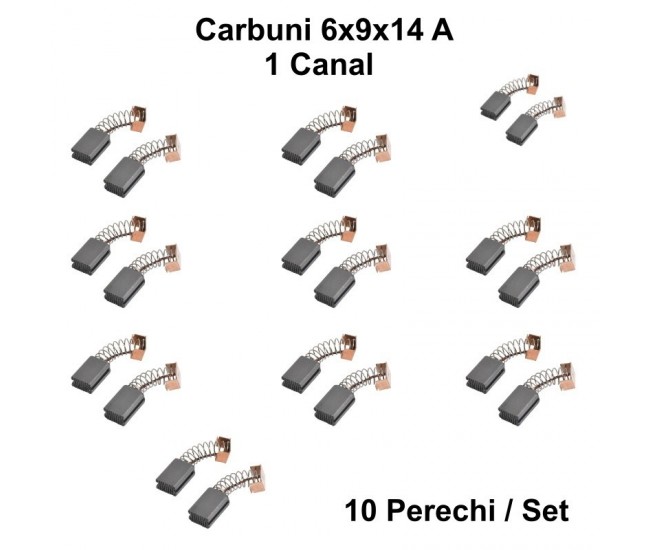 Perii Colectoare Carbuni 6x9x14 - CB419 - A - 1 Canal / 10Set/Punga