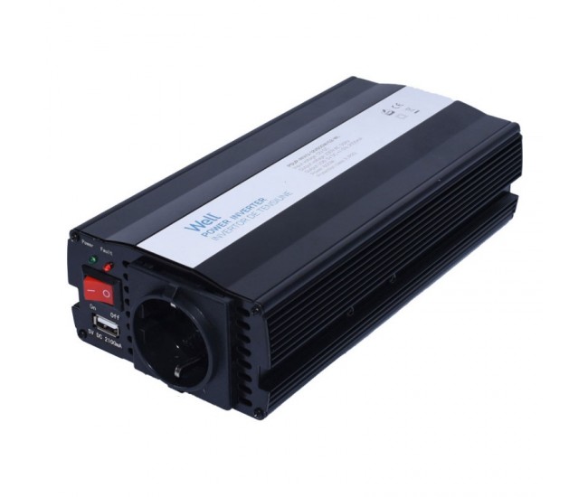 Invertor Auto 600W, 12V-220V + USB