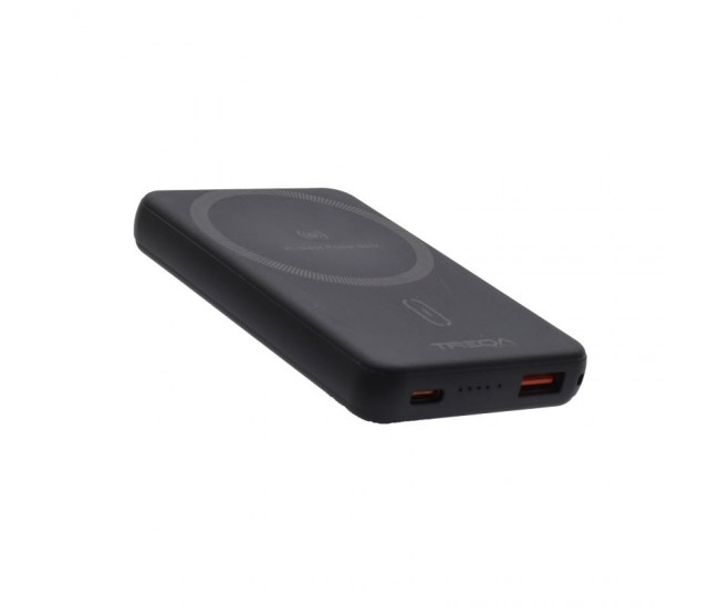 Baterie Externa 5000mAh, Power Bank Slim - Magnetic Wireless 15W, Usb /  TR-966 / Negru