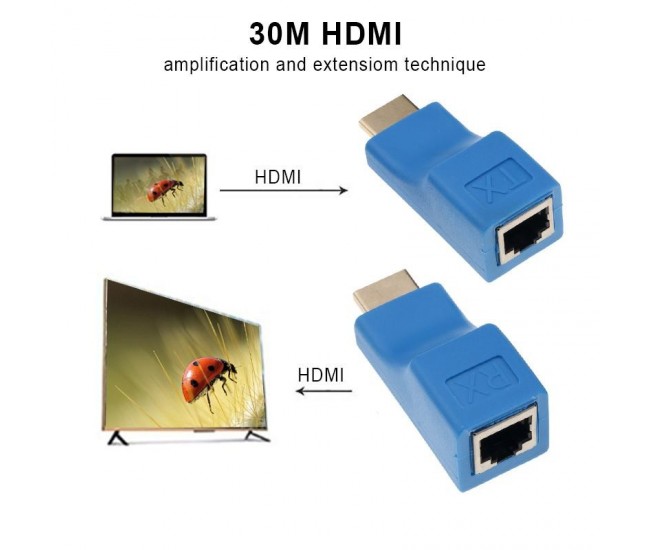 Extender HDMI 30m, 4K*2K Cat 5E/6