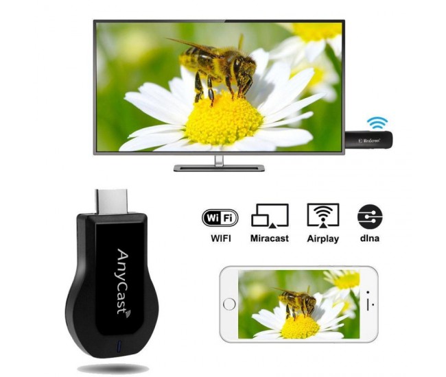 AnyCast Dongle Tv, Wifi Display, Airplay Telefon - TV  / MiraScreen