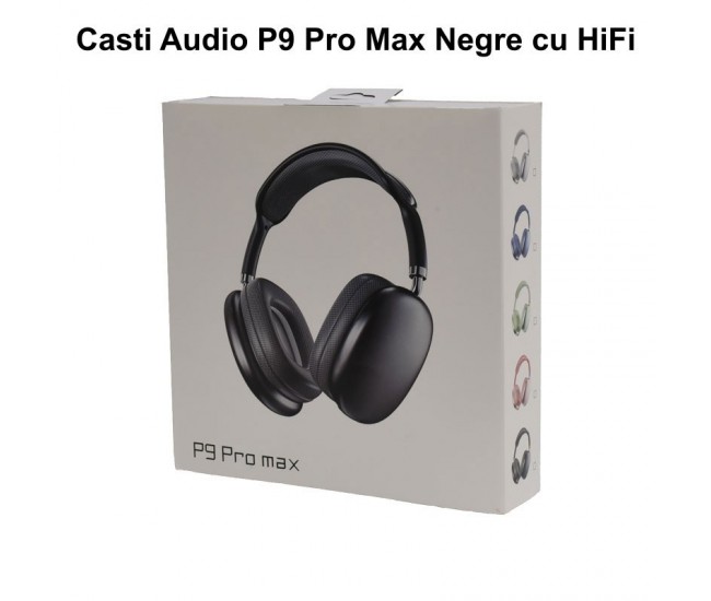 Casti Audio WiFi P9 Pro Max cu Bluetooth 5.3 / Negru