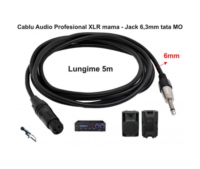 Cablu Audio Jack 6,3mm Tata MO - XLR Mama Prof - 6mm / 5m