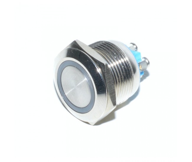 Intrerupator Push Metalic cu Led  19mm / 24v cu Revenire