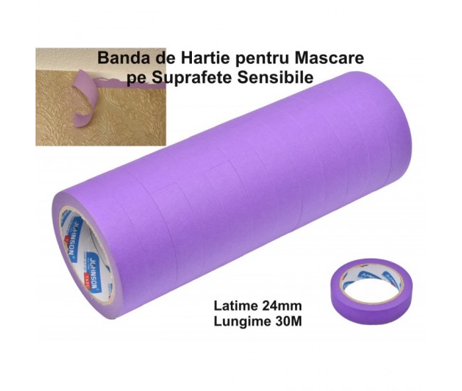 Banda de Hartie pentru Mascare 24mm*30M  Mov / 12Buc/Set