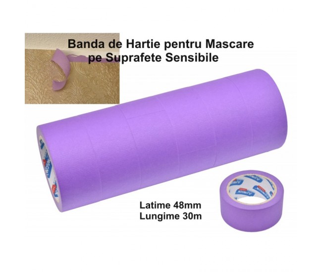 Banda de Hartie pentru Mascare 48mm*30M  Mov / 6Buc/Set