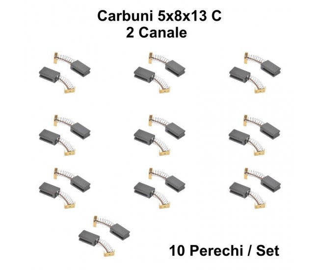 Perii Colectoare Carbuni 5x8x13 - C - 2 Canale / 10Set/Punga