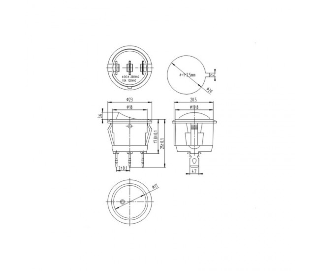 Buton On-Off Verde cu Led