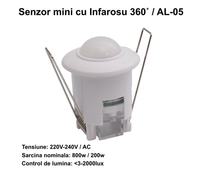 Senzor de Miscare cu Infrarosu 360˚ mini Incastrabil / AL-05