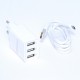 Incarcator Retea - 3 x USB / 3,1A + Cablu Micro USB , TREQA