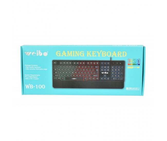 Tastatura cu Leduri RGB si USB WB-100