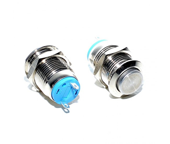 Intrerupator Push metalic 12mm 220V cu Revenire