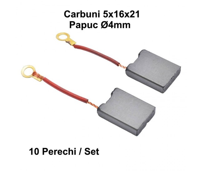 Perii Colectoare Carbuni 5x16x21 - Papuc Ø 4mm / 10Set/Punga