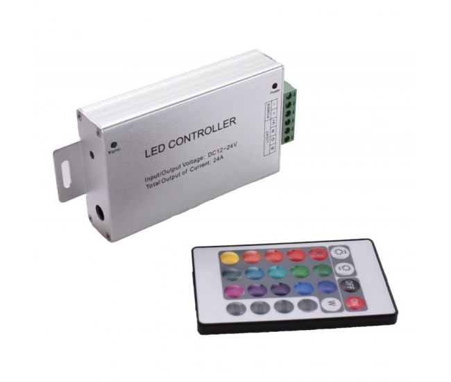 Controler Metal Led RGB 24 Taste, 12-24V/24A