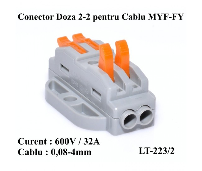 Conector Doza 2-2 pentru Cablu, LT-223/2