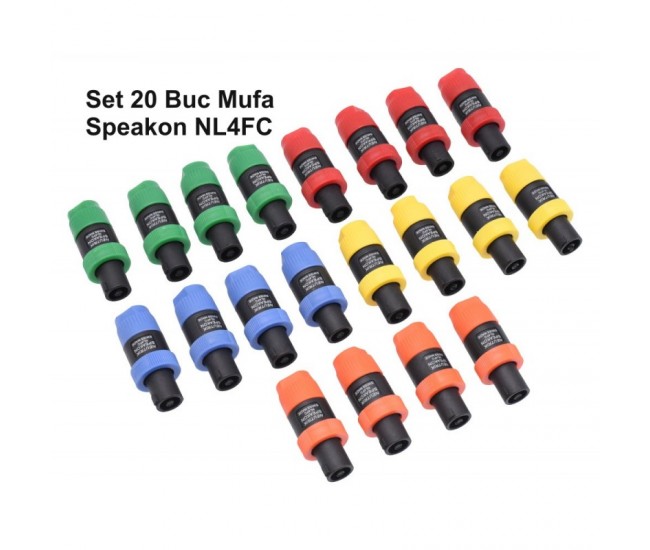 Mufa Audio Speakon Tata 4 Pini Colorate - 20buc/set