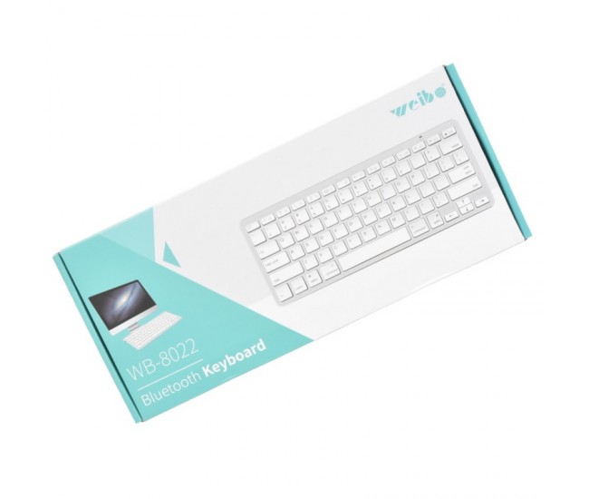 Tastatura Slim Argintie cu Bluetooth WB-8022