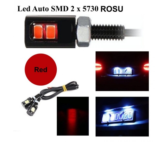 Led Auto 12mm / 12V / ROSU, 2 Buc/Set