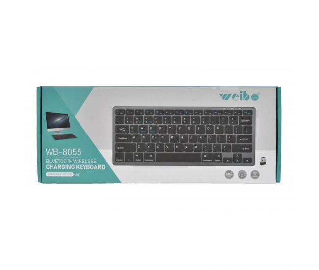 Tastatura Slim Neagra Wireless si Bluetooth WB-8055