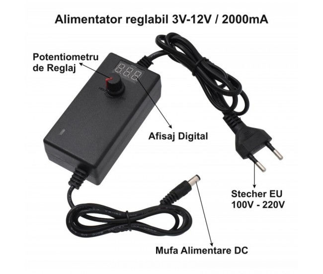 Alimentator Reglabil 3V-12V DC/2A