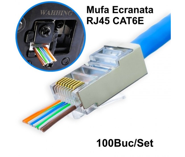 Mufa FTP-UTP Metal CAT6E + CUT 100b/set