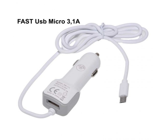 Incarcator Auto Fast 3,1A Micro Usb plus Usb