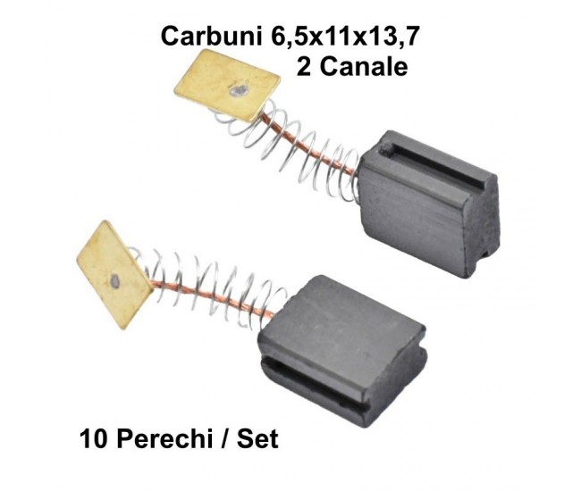 Perii Colectoare Carbuni 6,5x11x13,7 - 2 Canale / 10Set/Punga