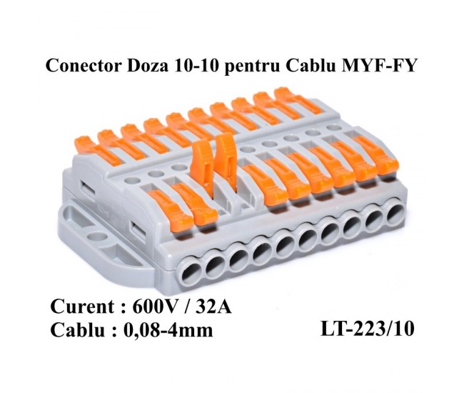 Conector Doza 10-10 pentru Cablu, LT-223/10