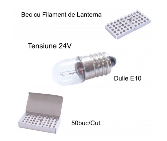 Bec de Lanterna cu Filet 24V - 50buc/cutie