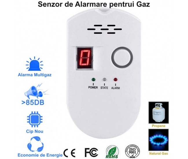 Senzor Detector de Gaze cu Alarma 85db / AL-GS