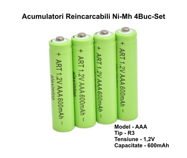 Acumulator R3-AAA 600Mah Verde 1,2V/Ni-Mh - 4 Buc/Set